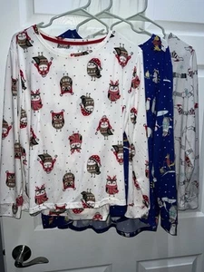 3 Sets Secret Treasures Womens Lightweight Holiday Christmas 2pc Pajama Sets L - Picture 1 of 8
