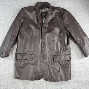 Hervorragender Leder Blazer Jacke Herren 3XLT Braun Big & Tall 3 Knopf Kerb Revers - Bild 1 von 8