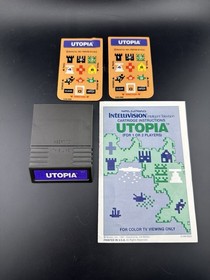Utopia - Intellivision - w/ Manual & Two Overlays - Tested & Works