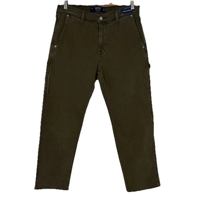 Hollister Mens Epic Flex Loose Carpenter Jeans 32 X 30 Army Green Pockets Y2K - Image 1 of 4