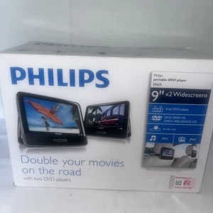 REPRODUCTOR DE DVD PORTÁTIL PHILIPS PD9016/37 - CON CABLE DE COCHE PROBADO - JUEGO DE 2 - Imagen 1 de 4