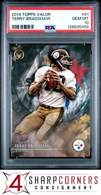 2014 TOPPS VALOR #91 TERRY BRADSHAW HOF POP 3 PSA 10 - Image 1 of 2