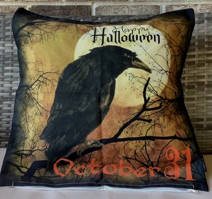 Funda Almohada Phantoscope Feliz Halloween 31 Octubre Cuervo Pájaro Negro 18x18 - Imagen 1 de 8