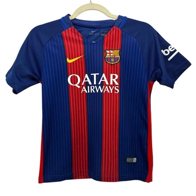 Camiseta Nike Juvenil 26 FC Barcelona Lionel Messi Casa Azul Rojo Nº 10 Fútbol Foto 1 de 4