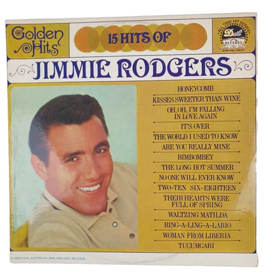 Jimmie Rodgers - Golden Hits 15 Hits Of Jimmie Rodgers 33 RPM Vinyl LP Record - Image 1 of 4