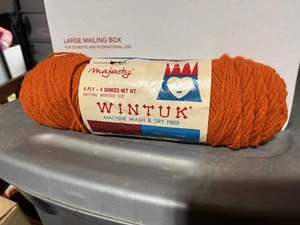 Woolworth Wintuk Orlon Acrylic 2 Ply Yarn 2 Skeins Vibrant Orange Vintage - Picture 1 of 14
