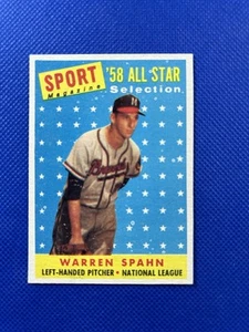 1958 Topps #494 Warren Spahn All Star Braves high-end NM-MT HOF       B58#494A1 - Picture 1 of 2