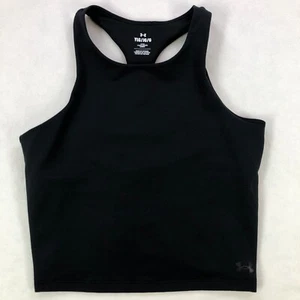 Under Armour Motion Crop Tank Top Girls YLG Youth Large Black Activewear - Picture 1 of 9