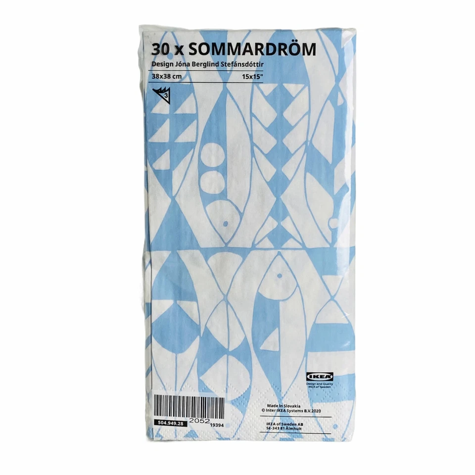 IKEA SOMMARDRÖM Summer School of Fish 30 Count Triple-Ply Paper Hostess Napkins  - Image 1 of 1