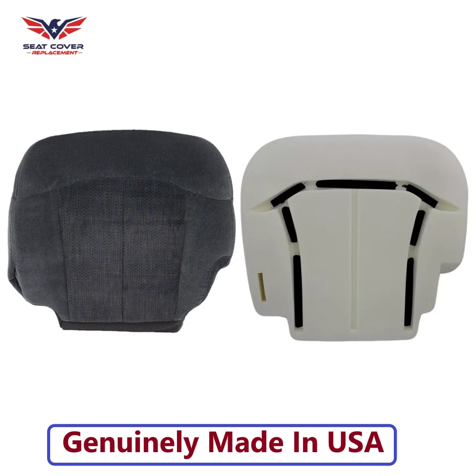 Capa de assento de pano inferior para motorista Chevy Silverado 1999 - 2002 + espuma almofada - Imagem 1 de 4