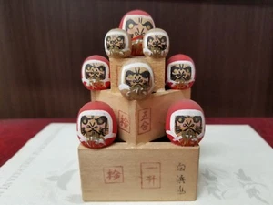 8 Darumas at a Sake Party - Retro Souvenir Sosaku Kokeshi Japanische Puppe /S1 - Bild 1 von 7