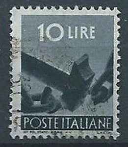 1945-48 ITALIA USATO DEMOCRATICA 10 LIRE CARTA BIANCA F. CD - RR13292 - Bild 1 von 1