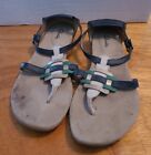 Clarks Qwin Adonia Women's Size 8.5 Shoes Blue Leather Gladiator Thong Sandals