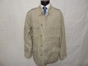J. Crew Men's Beige 100% Cotton Casual Loose Fit Patch Pocket Jacket Size LARGE - Picture 1 of 13