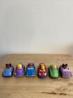 6 Fisher-price Little People Assorted Wheelies Cars Good Condition