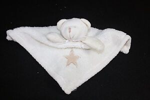 Teddy Bear Cream Lovey Plush Blanket Star Faux Sherpa Type material Star