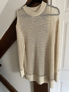 Open Knit Jumper ~ White Cream ~ Medium - Picture 1 of 5