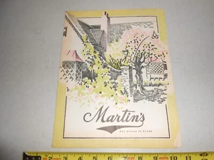 RARE 1941 MARTIN'S RESTAURANT MENU NEW YORK ANTIQUE THE FINEST FOODS - Picture 1 of 6