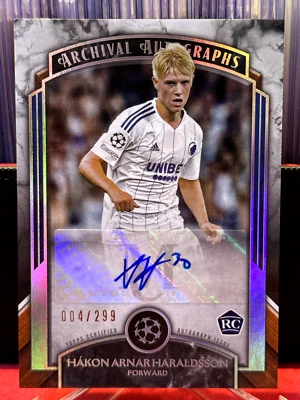 2022-23 TOPPS MUSEUM COLLECTION UEFA HAKON ARNAR HARALDSSON RC AUTO /299 Iceland - Image 1 of 4