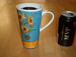 [Vincent Van Gogh] SUNFLOWERS PAINTING, JUMBO & TALL, Ceramic Coffee Cup, VINT. - Picture 1 of 10