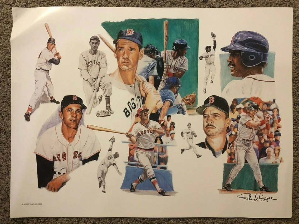 Póster de montaje de jardinero izquierdo de los Medias Rojas de Richard Gagne - mide 16" x 20" arroz Foto 1 de 1