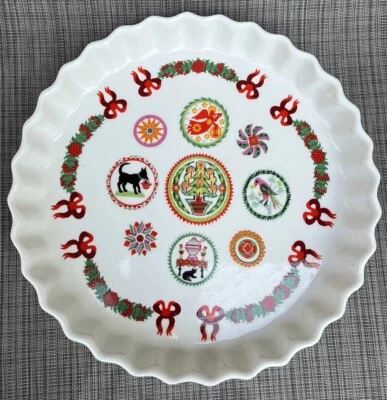 Plato de pastel Quiche Portmeirion Spirit Of Christmas completamente vitrificado de colección Inglaterra Foto 1 de 4