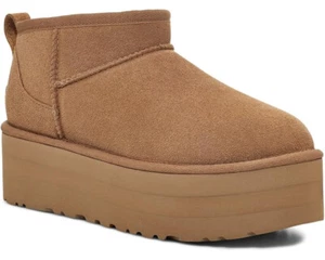 Mujer UGG Clásica Mini Bota Plataforma 1134991 Castaño Gamuza Superior Original - Imagen 1 de 6