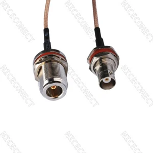 Cable coleta mamparo hembra a conector BNC N RG316 30 cm para radios Wifi - Imagen 1 de 3