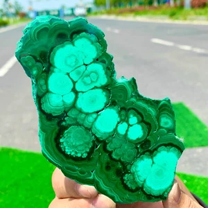 294G Natural Malachite transparent cluster coarse mineral sample - Picture 1 of 18