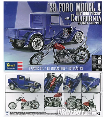 Revell 1929 Ford Pickup + California Street Chopper Model Kit 1/25... hot rod - image 1 of 2