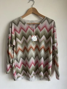 Made In Italy Lightweight Knit BNWT One Size Boutique Stripe Pattern Shimmer - Picture 1 of 8