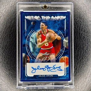 JULIUS ERVING #2/4 Not of This Earth BLUE METAL FRAME Auto 2024 Leaf Decadence - Picture 1 of 2
