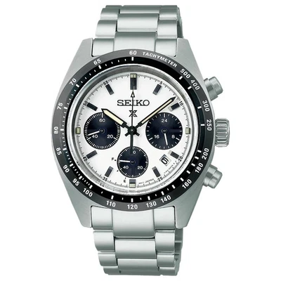 Seiko Prospex Speedtimer Solar Chrono White Dial Men's Watch SSC813 - Image 1 of 3