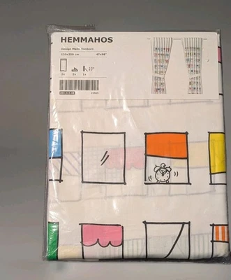IKEA Hemmahos Cortinas BLANCO Ciudad Ventanas Skyline Rascacielos Multicolor Foto 1 de 4