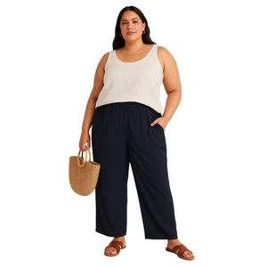 J. Jill Damenhose dunkelblau weites Bein Viskose 1X neu mit Etikett - Bild 1 von 6