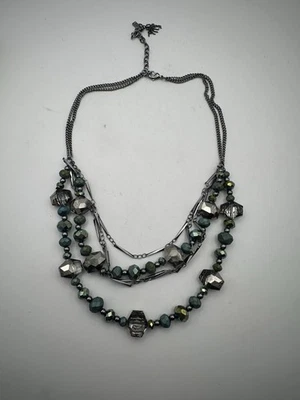 Vera Wang Signed Gunmetal Beaded Necklace - Image 1 of 4