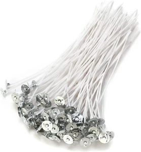 Candle Wick,100 Piece for Candle Making DIY, 6 Inch Pre-Waxed Cotton with Tabs - Picture 1 of 8