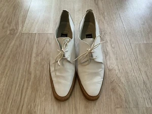 LEI & LEI Shoes White Leather Women's Size 8 Heels Boots Italy - Picture 1 of 8