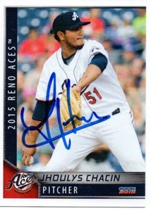 Jhoulys Chacin 2015 Reno Aces Signed Card - Picture 1 of 1
