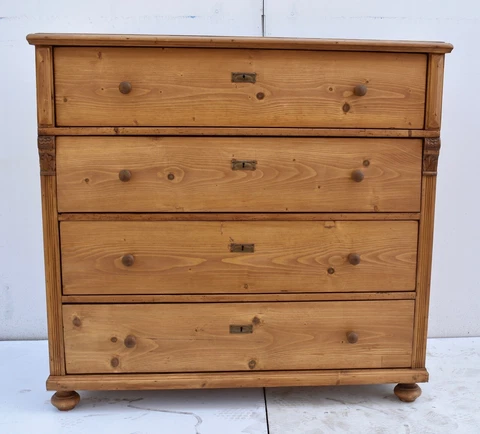Antique Pine Chest of Four Drawers, Hungary Cover