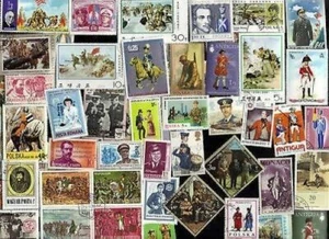 100 ALL DIFFERENT UNIFORMS ON STAMPS - Picture 1 of 1