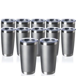 12 pack 20 OZ Double Wall Stainless Steel Vacuum Insulated Tumbler Coffee Tra... - Picture 1 of 7
