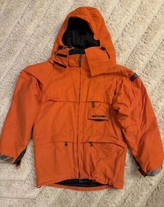 Vintage Bonfire Snowboard Jacket Orange Silver Series Detachable Hood Size S - Picture 1 of 19