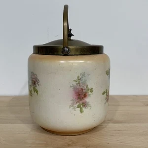 Peek Frean & Co Biscuit Cookie Jar Made In England Hand Painted Old Vtg. w/ Lid - Picture 1 of 7