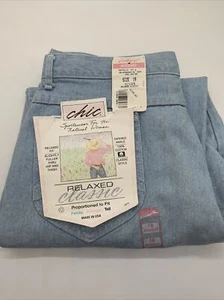 Chic Blue Jeans Tapered Ankle High Rise Relaxed Waist Pants Women's Plus Size 18 - Picture 1 of 6