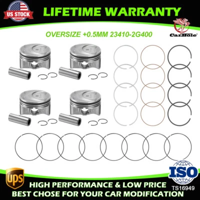 Kit de pistones de 4 piezas 23410-2G400 para Kia Optima Sportage 2011-2013 2,0 L turboalimentado Foto 1 de 4