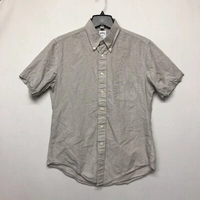 Brooks Brothers 346 Men Short Sleeve Button Shirt Slim Fit Size Medium M115 -1 - Image 1 of 4