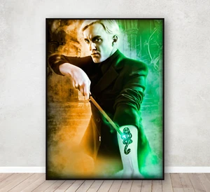 Póster de arte de pared Draco Malfoy impresión Harry Potter mundo mágico enmarcado A4 - Imagen 1 de 3