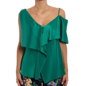 Diane von Furstenberg Maxi Rüschen Asymmetrisch Evergreen Top P - Bild 1 von 9