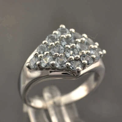 EDEL Aquamarin Ring 925er Sterling Silber Gr. 57 - Bild 1 von 4